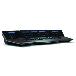 Consola de colorizare profesionala Blackmagic Design DaVinci Resolve Advanced Panel cu trei suprafete de control si tastatura glisanta