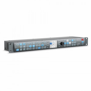 Convertor de standarde broadcast Blackmagic Design Teranex Express cu panou frontal iluminat, ecran LCD integrat si conectivitate multi-rate 12G-SDI