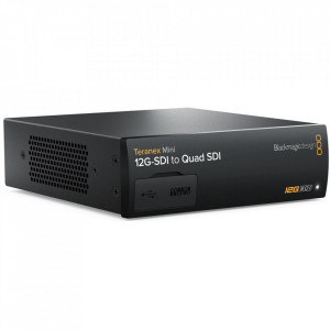 Convertor profesional Blackmagic Design Teranex Mini 12G-SDI to Quad SDI cu indicator LED si porturi BNC spate