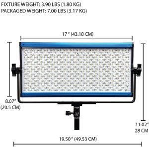 Dracast X Series LED1000, Panou LED RGB, 43.2 x 20.5 cm, 70W