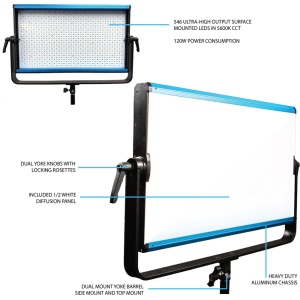 Dracast X Series LED2000, Panou LED Daylight, 51.3 x 31 cm, 120W