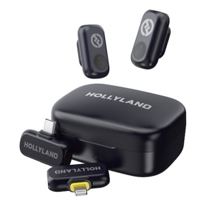 Hollyland Lark A1 Combo, Sistem microfon wireless, 2 persoane, 2.4 GHz, culoare Space Gray