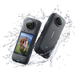 Insta360 X4 360° 8K Travel Kit, Camera de actiune cu selfiestick si baterie de rezerva
