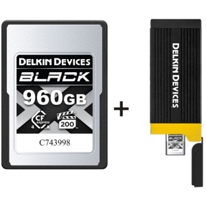 Kit Delkin Devices Black, Card CFexpress 4.0 Type A, R1830 / W1740 MB/s cu Card Reader