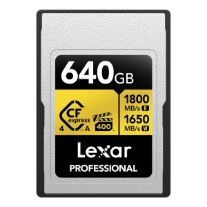 Lexar Pro Gold CFexpress 4.0 Type A, Card de memorie 640 GB, R1800/W1650 mb/s, VPG400