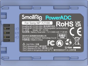 SmallRig 4265 Camera Battery USB-C Rechargable NP-FZ100