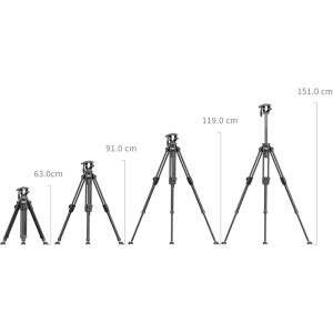 SmallRig 4420, AD-50, Kit trepied din carbon, 31-151 cm, cu cap fluid