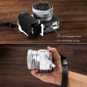 SmallRig 4777 Half Case Kit, Husa din piele neagra pentru Sony ZV-E10 II