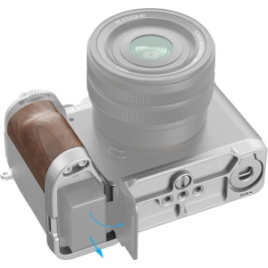 SmallRig 4796, Placa de montare L cu maner din lemn pentru Sony Alpha 7C II / Alpha 7CR