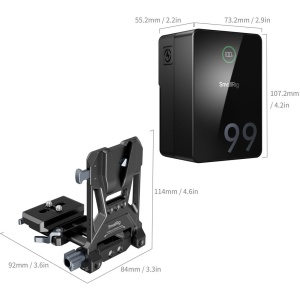 SmallRig 5046, Kit (4292 + 4064) acumulator mini V-mount VB99 6800mAh + placa de montare pliabila