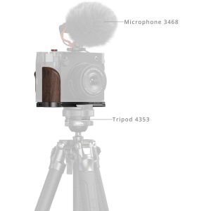 SmallRig 5266, Placa de montare in forma de L cu maner din lemn pentru FUJIFILM GFX100RF Negru