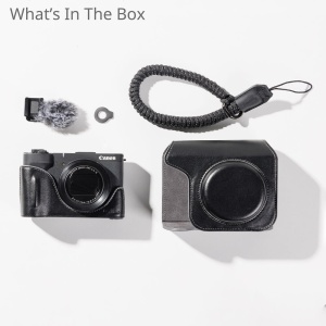 SmallRig 5386, Kit husa din piele neagra pentru Canon PowerShot V1