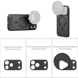 SmallRig 5549 FilMov, Husa neagra pentru iPhone 17 Pro, T-Mount