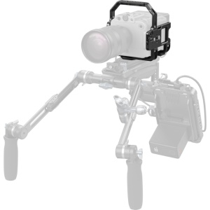 Kit cage profesional SmallRig 5801 pentru camera video Sony FX6 cu placa de baterie V-Mount si accesorii de montare