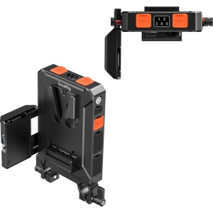Placa adaptor inteligenta pentru baterii V-Mount SmallRig 5881 cu clema dubla pentru tije de 15 mm