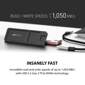 SSD portabil Silicon Power PX10 1TB, 1050MB/s, USB-C 3.2 Gen 2
