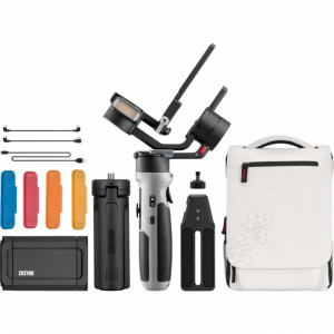 Gimbal Zhiyun Crane M2S Combo Compact și Ușor - Ideal pentru Video, Călătorie și Mirrorless, Autonomie 10,5 ore, Compatibil Smartphone