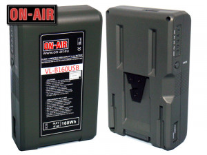 Acumulator V-Mount, 14,8V / 11A / 160Wh, Power Tap & USB, ON-AIR