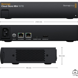 Solutie de stocare in retea profesionala Blackmagic Design Cloud Store Mini 16TB cu porturi 10G Ethernet si HDMI monitor out
