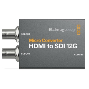 Convertor video profesional Blackmagic Design Micro Converter HDMI to SDI 12G cu sursa de alimentare inclusa si conexiuni USB-C