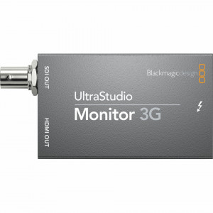 Dispozitiv compact de redare si monitorizare video Blackmagic Design UltraStudio Monitor 3G cu porturi SDI HDMI si Thunderbolt 3