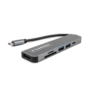 Caruba CUSB 8, Hub USB 6-in-1, 2x USB A (3.0, 2.0) + 1x HDMI 4K/30Hz + SD 2.0 + Micro SD