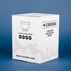 Caruba RB 99, Kit reflector 18 cm cu 4 grid-uri (10°, 20°, 30°, 40°), Montura Bowens