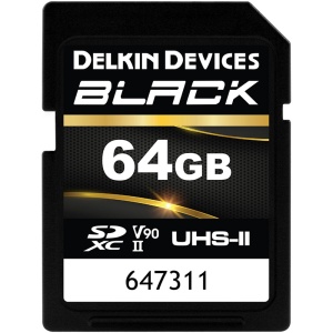 Delkin Devices BLACK SDXC, Card de memorie SD 64GB, UHS-II, U3, R300/W250, V90