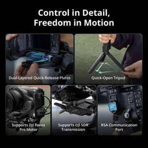 DJI RS 5 Combo, Stabilizator Gimbal cu Modul AI Tracking, Autonomie 14h