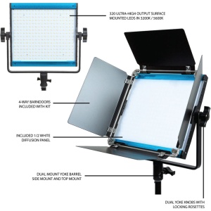 Dracast X Series LED500, Panou LED Bi-Color, 20.3 x 20.3 cm, 35W