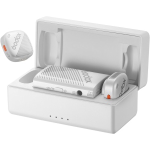 Godox Cube-C Kit2 White, Sistem Microfon Wireless Mini Alb, 2 Persoane, 2.4 GHz