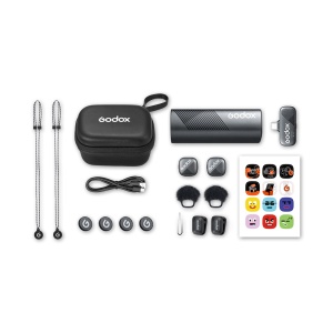 Godox Cube-SC Kit2, Sistem microfon wireless 2.4 GHz, USB-C 