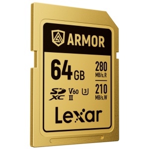 Lexar ARMOR GOLD 64GB, SDXC UHS-II, R280W205, V60, U3, IP68 - Card de Memorie