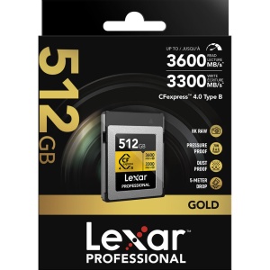 Lexar CFexpress 4.0 PRO Type B, Card de Memorie 512 GB, Gold Series R3600W3300 mbs