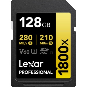 Set 2 buc. Lexar Professional 128GB, 1800x SDXC UHS-II, R280W210, V60 - Card de Memorie