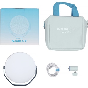 Nanlite Miro 30c Midnight Blue, Panou LED RGB rotund, 7", 4854 Lux, 2700-7500K