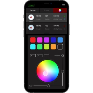 Rotolight NEO 3 On-Camera, Kit 3 lampi LED RGBWW cu stative si geanta