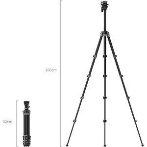 SmallRig 5477 AP255Pro, Trepied video din Carbon, 160cm, sarcina max. 3Kg