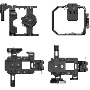 Kit cage profesional SmallRig 5801 pentru camera video Sony FX6 cu placa de baterie V-Mount si accesorii de montare