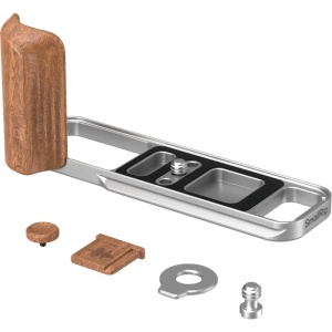 Placa de montare in forma de L SmallRig 5984 cu maner din lemn pentru FUJIFILM X-E5 argintiu