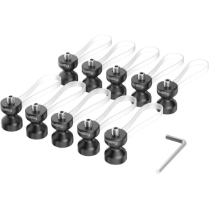 Set de 10 cleme pentru organizarea cablurilor SmallRig 6527 negre din silicon cu elasticitate ridicata