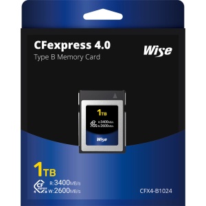 Wise Advanced CFexpress 4.0 Type B, Card de memorie 1TB, R3400/W2600 mb/s, 8K RAW