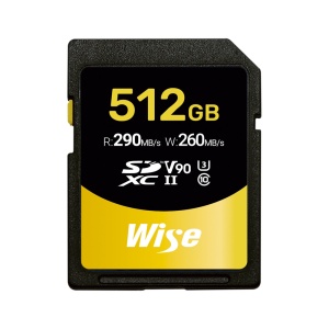 Wise SDXC, Card de memorie 512GB, R290/W260 mb/s, U3, UHS-II, V90
