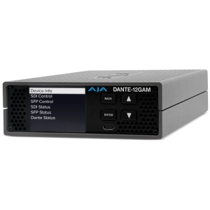 AJA DANTE-12GAM, Embedder/Disembedder Audio 12G-SDI/Dante, 32-Canale