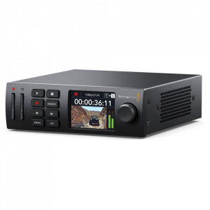 Deck de inregistrare si redare broadcast Blackmagic Design HyperDeck Studio HD Mini cu ecran LCD de 2.2 inch si sloturi duale pentru carduri SD