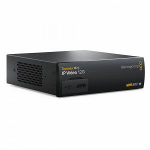 Convertor video broadcast Blackmagic Design Teranex Mini IP Video 12G panou frontal si conexiuni spate