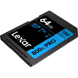 Card de Memorie 64GB, Lexar SDXC 800x Pro UHS-I cards, C10 (V30) U3, R150 MB/s