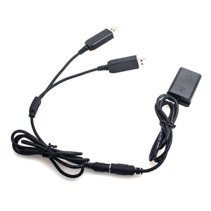 Caruba DC10, Acumulator Dummy Sony NP-FW50 Full Decoding cu alimentare 2x USB 5V 2A