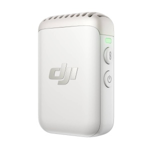 DJI Mic 2, TX 2.4 GHz, Transmitator/Recorder Clip-On, cu microfon incorporat, Alb