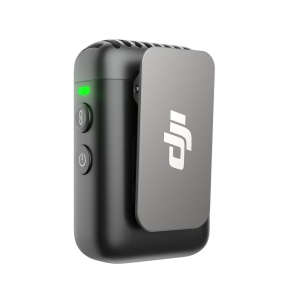 DJI Mic 2, TX 2.4 GHz, Transmitator microfon wireless, Clip-On, cu microfon incorporat, Negru
